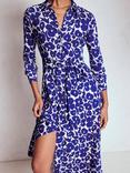 Boden Marcia Floral Jersey Shirt Dress, Blue/Multi