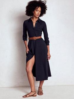 Boden Marcia Jersey Shirt Midi Dress, Navy, Navy