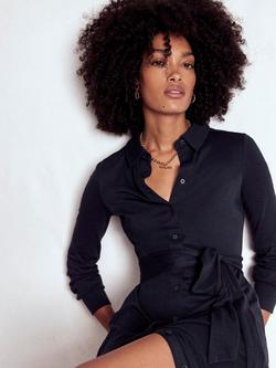 Boden Marcia Jersey Shirt Midi Dress, Navy - view 2, Navy