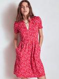 Boden Naomi Floral Short Sleeve Dress, Red/Multi