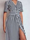 Boden Natalia Stripe Tea Dress, Navy/Ivory