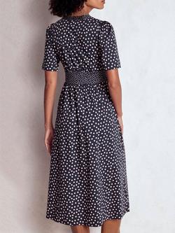 Boden Natalia Spot Tea Dress, Navy/Multi - view 2, Navy/Multi
