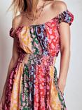 Boden Floral Stripe Scoop Tiered Dress, Multi