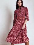 Boden Spot Smocked Jersey Spot Dress, Chestnut/Multi