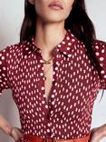 Boden Spot Smocked Jersey Spot Dress, Chestnut/Multi