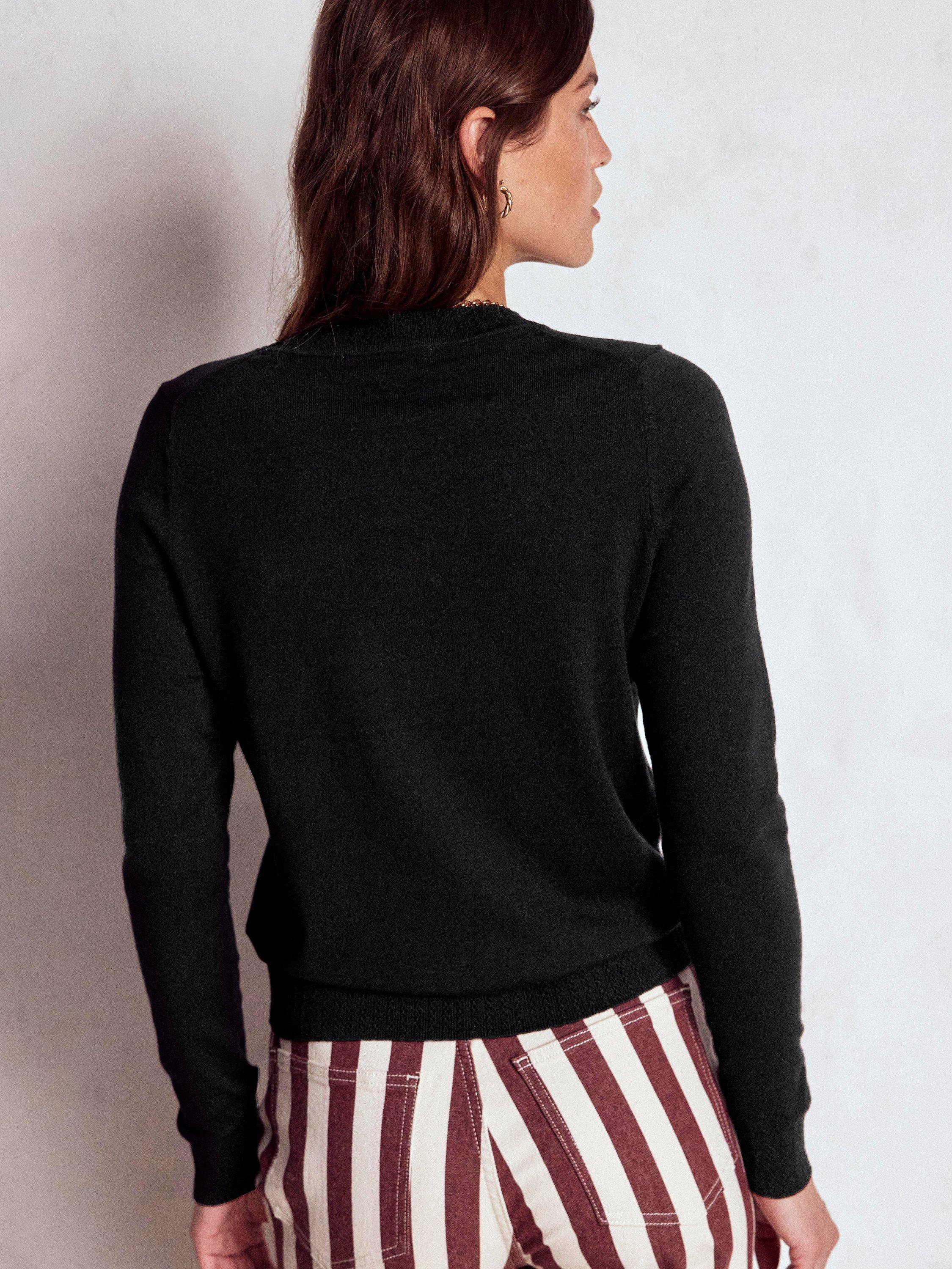 Product image 3 of 6, which shows Boden Emilia Crew Neck Jumper, Black, XS