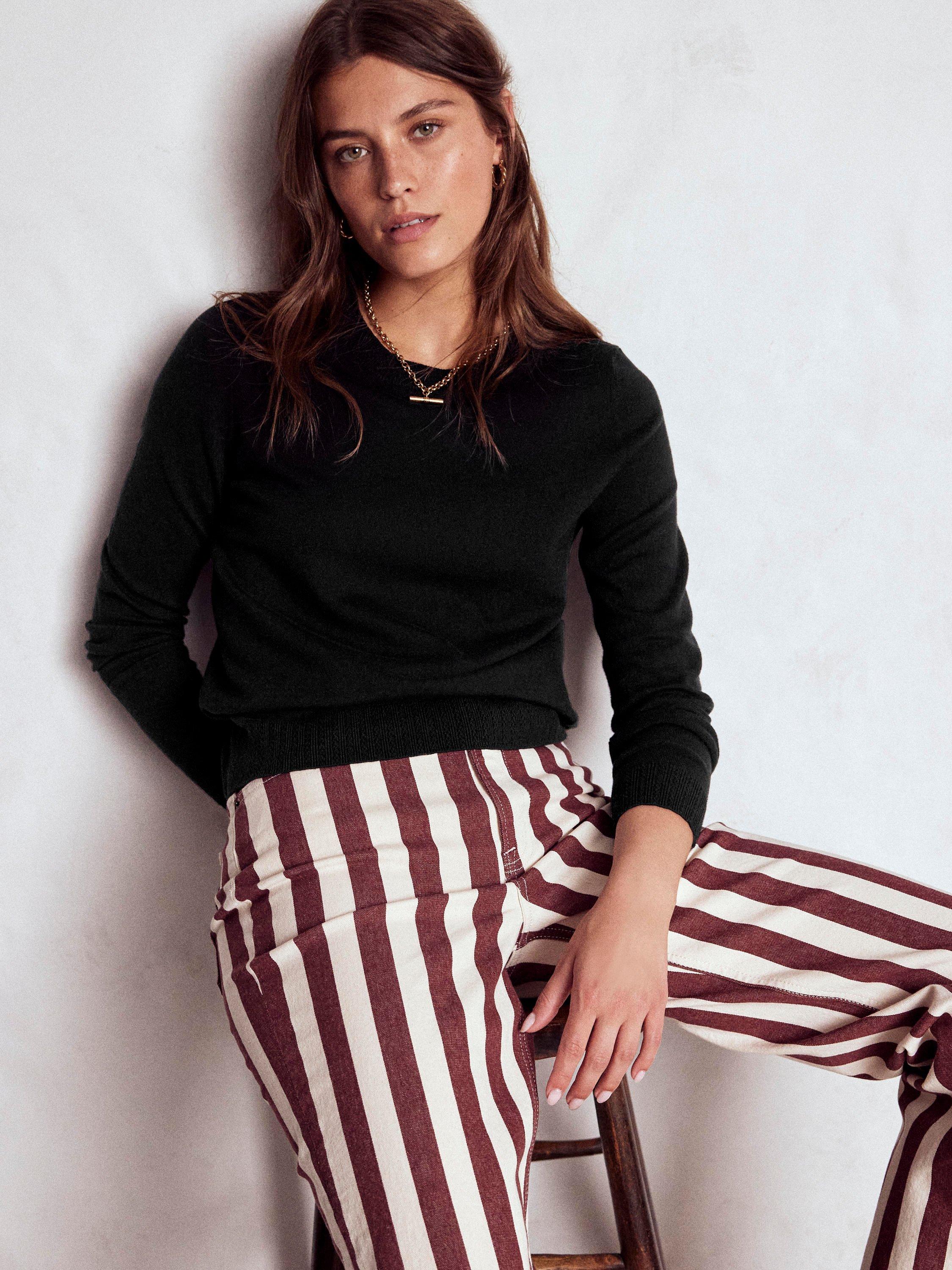 Product image 4 of 6, which shows Boden Emilia Crew Neck Jumper, Black, XS