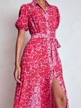 Boden Alegra Floral Shirt Dress, Red/Multi