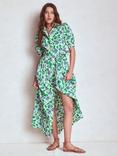 Boden Alexa Floral Shirt Maxi Dress, Emerald/Multi
