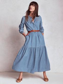 Boden Cecily Denim Midi Dress, Light Vintage Blue, Light Vintage Blue