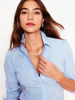 Boden Saskia Stretch Stripe Shirt, Ivory/Multi - view 2, Ivory/Multi