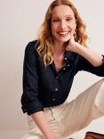 Boden Sienna Pure Linen Shirt, Navy