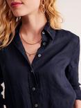 Boden Sienna Pure Linen Shirt, Navy