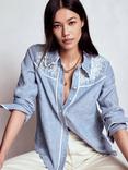 Boden Sienna Western Linen Rich Shirt, Chambray