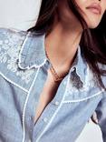 Boden Sienna Western Linen Rich Shirt, Chambray