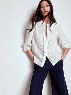 Boden Alice Broderie Anglaise Top, White