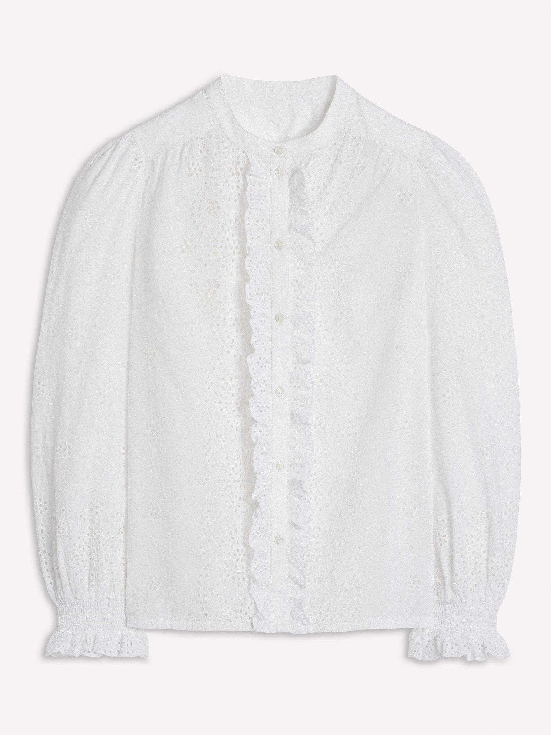 Product image 5 of 5, which shows Boden Alice Broderie Anglaise Top, White, 8