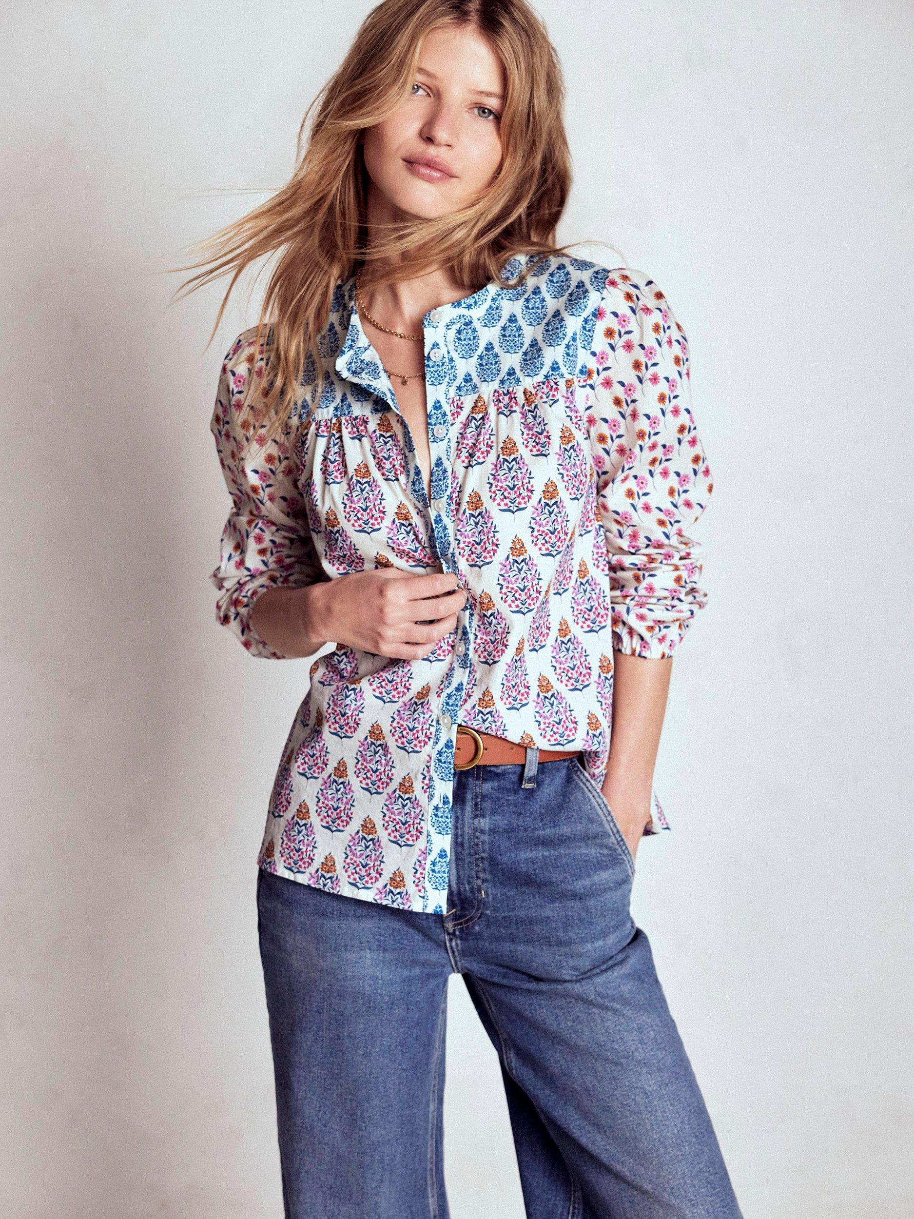 Product image 1 of 5, which shows Boden Corrine Paisley Top, Multi, 8