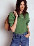 Boden Lottie Puff Sleeve Top, Newt Green