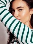 Boden Olivia Breton Stripe Top, Emerald Night/Multi