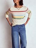 Boden Olivia Breton Stripe Top, Oatmeal/Multi