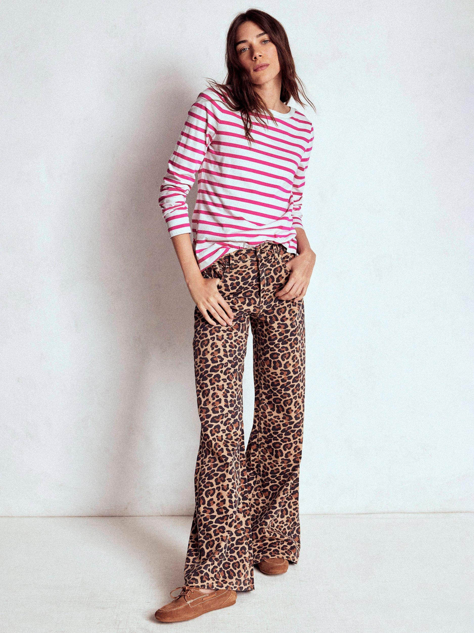 Product image 1 of 4, which shows Boden Olivia Breton Stripe Top, Pink Peony/Multi, 8