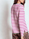Boden Olivia Breton Stripe Top, Pink Peony/Multi