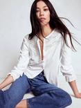 Boden Pippa Broderie Jersey Shirt, White