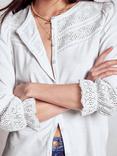 Boden Pippa Broderie Jersey Shirt, White