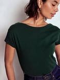 Boden Super Soft Boat Neck T-Shirt, Green Pine
