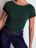 Boden Super Soft Boat Neck T-Shirt, Green Pine