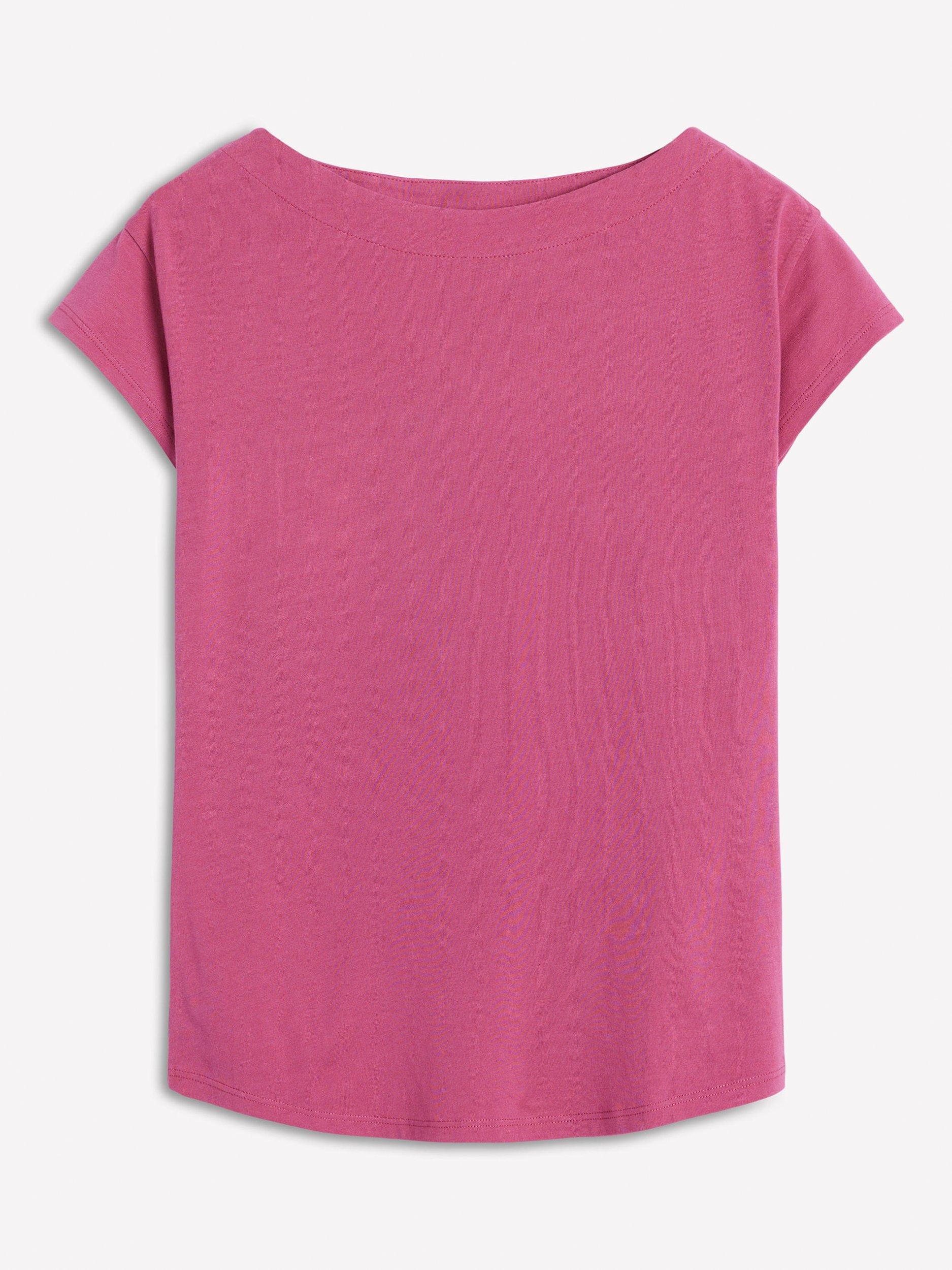 Product image 5 of 5, which shows Boden Super Soft Boat Neck T-Shirt, Purple Damson, 8