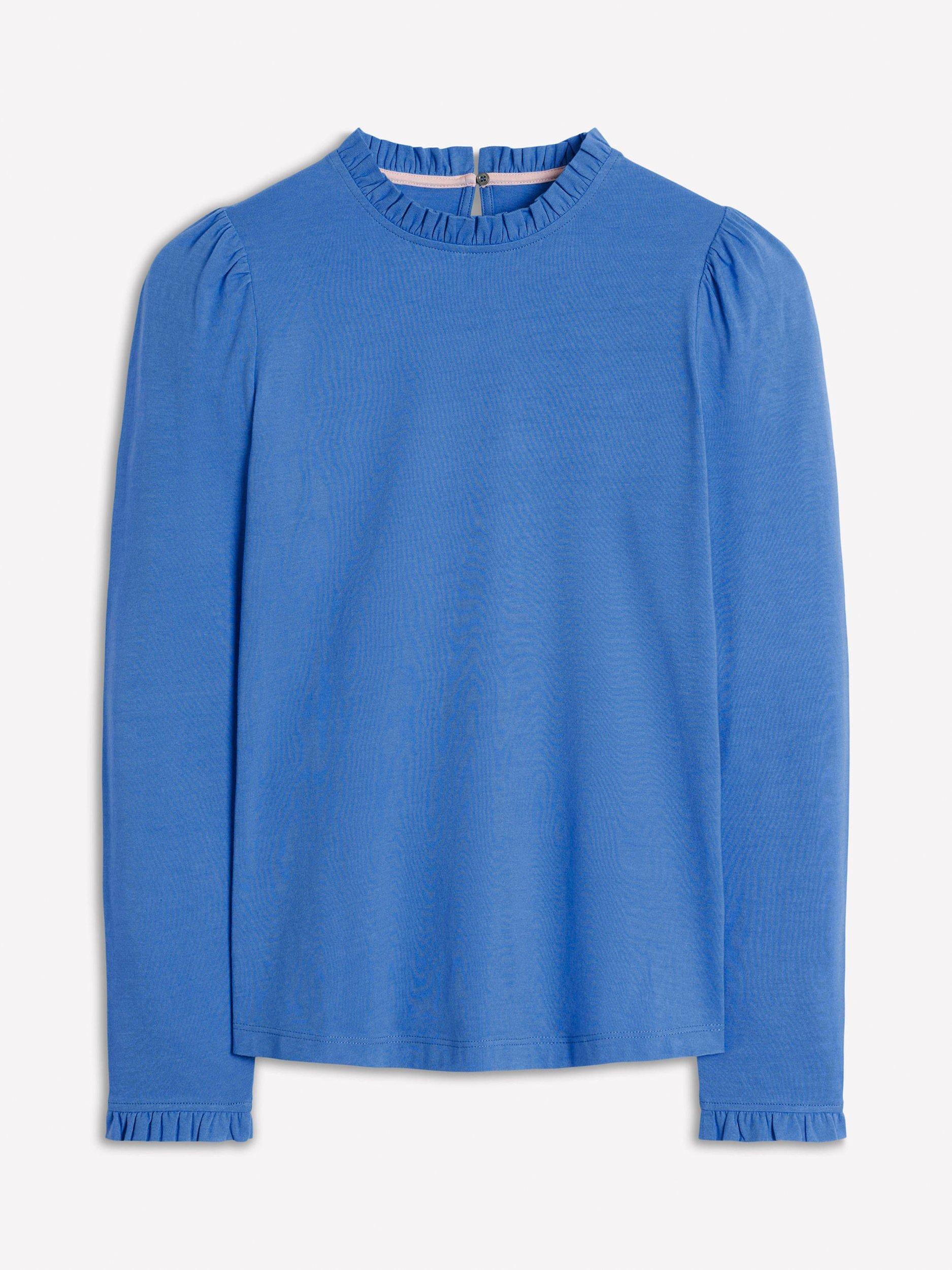 Product image 1 of 4, which shows Boden Super Soft Frill Top, Meadow Spring, 8