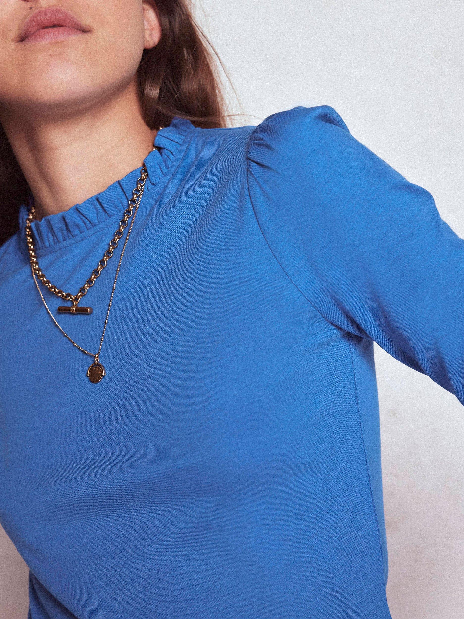 Product image 3 of 4, which shows Boden Super Soft Frill Top, Meadow Spring, 8