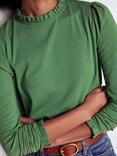 Boden Super Soft Frill Top, Newt Green