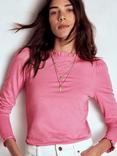 Boden Frill Detail Long Sleeve Top, Formica Pink