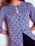 Boden Elsa Paisley Smocked Yoke Top, Blue/Multi