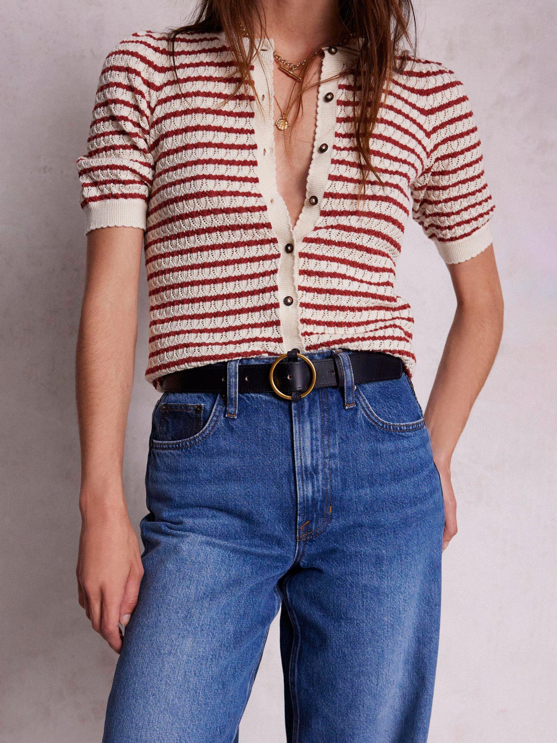 Product image 3 of 3, which shows Boden Heritage Classic Leather Belt, Navy, XS