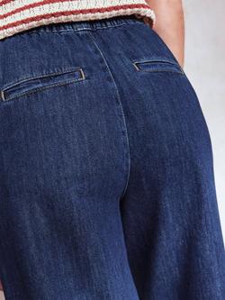 Boden Drawcord Denim Trousers, Mid Wash - view 2, Mid Wash