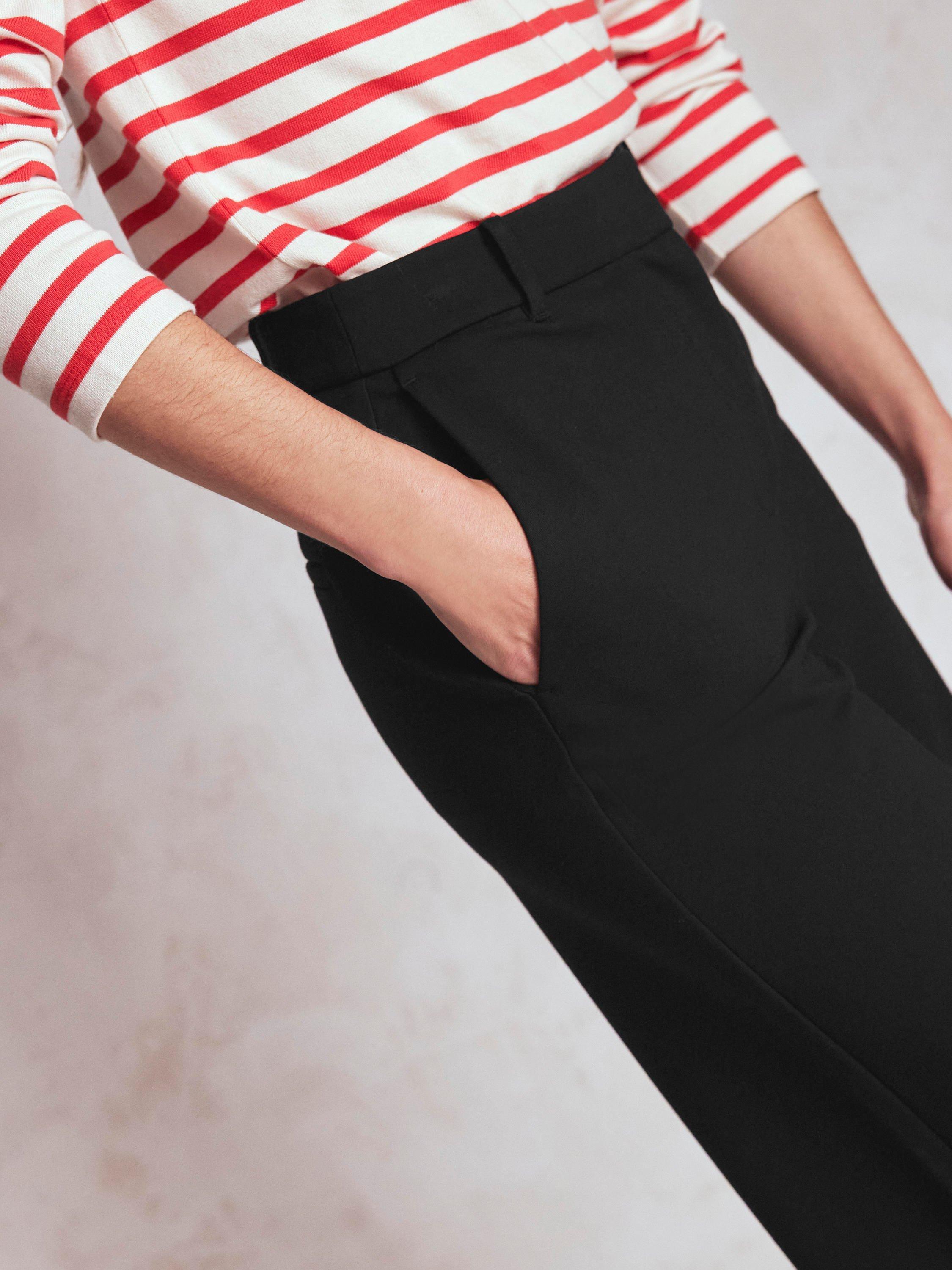 Product image 2 of 5, which shows Boden Belgravia Ponte Trousers, Black, 8