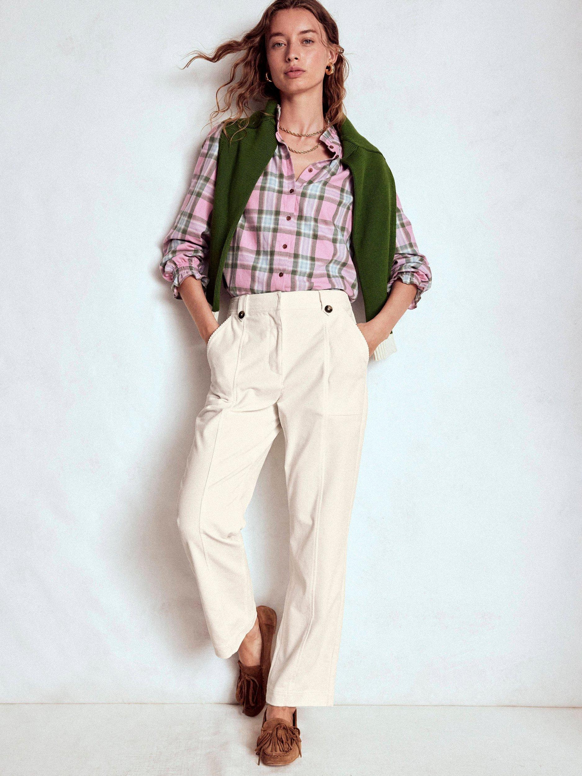 Product image 1 of 5, which shows Boden Pimlico Corduroy Trousers, Ivory, 12