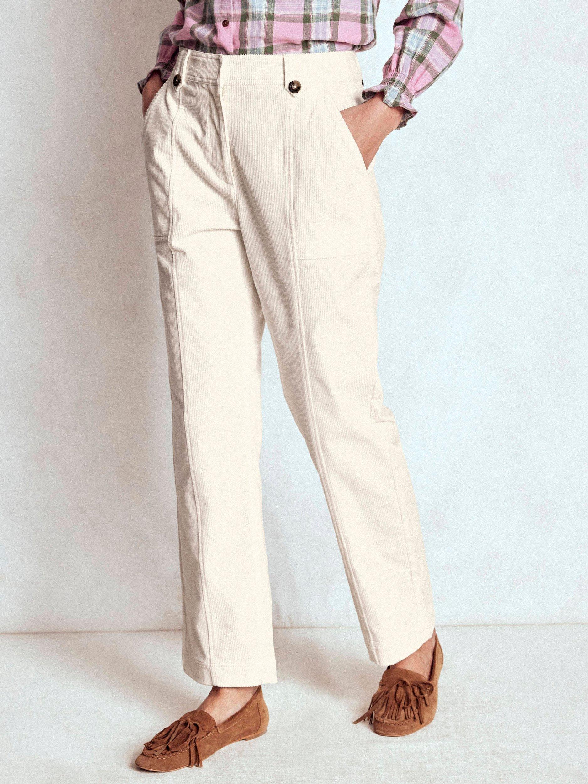 Product image 4 of 5, which shows Boden Pimlico Corduroy Trousers, Ivory, 12