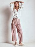 Boden Primrose Stripe Trousers, Lilac/Multi