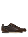 Geox Renan Suede Blend Lace Up Trainers, Brown