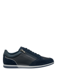 Geox Renan Suede Blend Lace Up Trainers, Navy