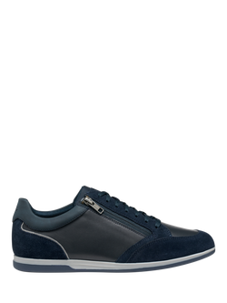 Geox Renan Suede Blend Lace Up Trainers, Navy, Navy