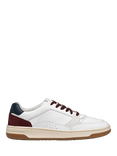 Geox Sedral Court Leather Blend Lace Up Trainers, White/Wine