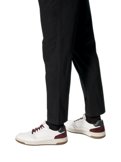 Geox Sedral Court Leather Blend Lace Up Trainers, White/Wine - view 2, White/Wine