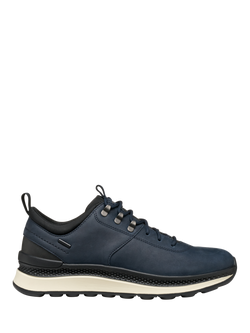 Geox Spherica Actif X2 ABX Leather Blend Lace Up Trainers, Navy, Navy
