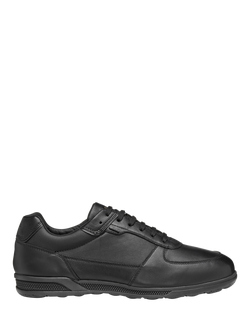 Geox Spherica Actif X3 ABX Leather Blend Lace Up Trainers, Black, Black